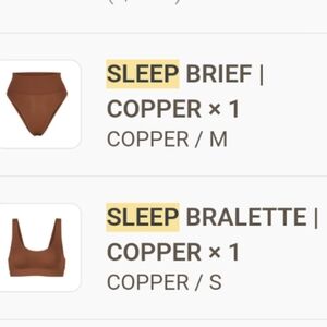 SKIMS sleep bralette copper small